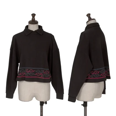 VERSACE JEANS COUTURE Baroque Printed Collar Design Fleece Top