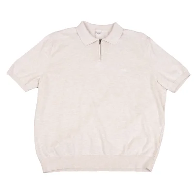Papas Logo One Point Embroidery Half Zip Knit Polo Shirt