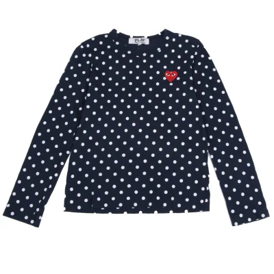 PLAY COMME des GARCONS Heart Patch Dot Printed T Shirt