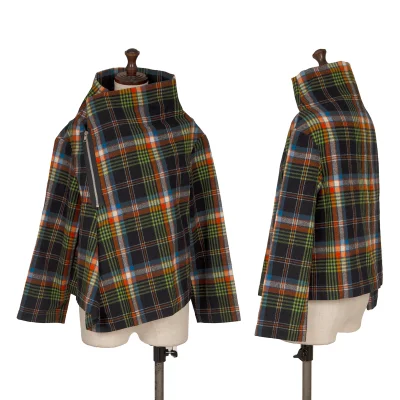 tricot COMME des GARCONS Wool Checked High Neck Top