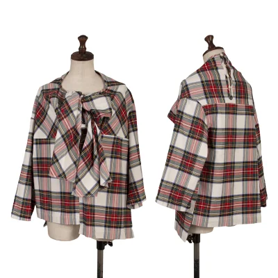 tricot COMME des GARCONS Check Ribbon Blouse