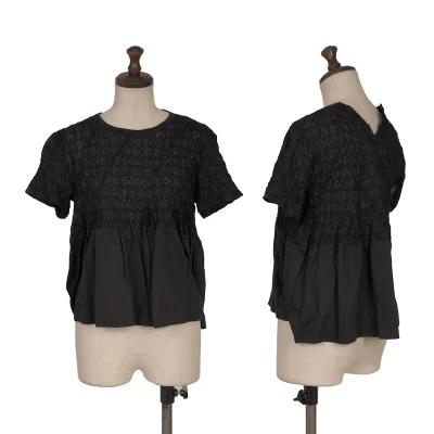 tricot COMME des GARCONS Lace Short Sleeve Blouse