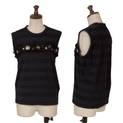 tricot COMME des GARCONS Bijou Embellished Stripe Tank Top