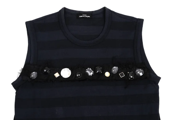 tricot COMME des GARCONS Bijou Embellished Stripe Tank Top K-160133_003