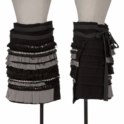 tricot COMME des GARCONS Braid Embellished Ruffle Wrap Skirt