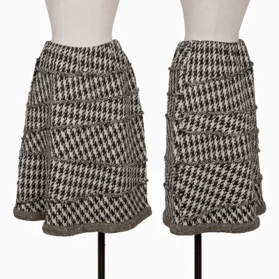 tricot COMME des GARCONS Mohair Blend Outseam Houndstooth Knit Skirt