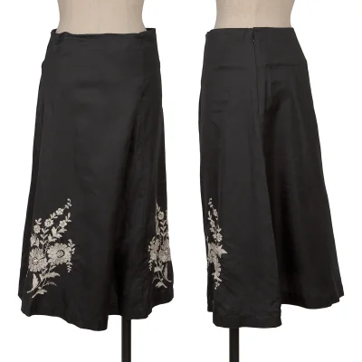 tricot COMME des GARCONS Botanical Embroidery Linen Cotton Skirt