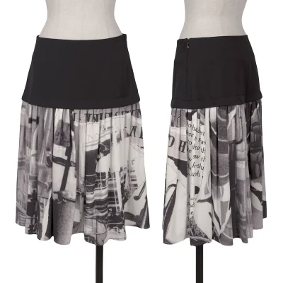 Y's Working Person Printed Switching Skirt