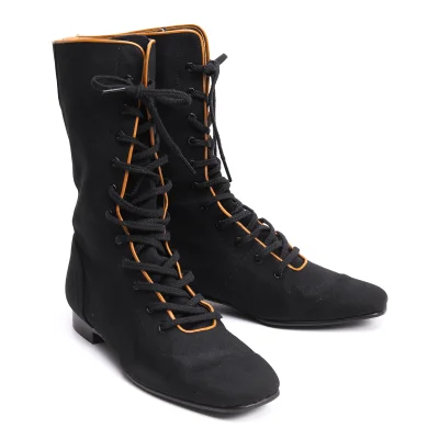 L'EQUIPE YOSHIE INABA Lace-up Canvas Boots