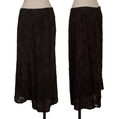 Yohji Yamamoto FEMME Rayon Blend Jacquard Asymmetry Skirt
