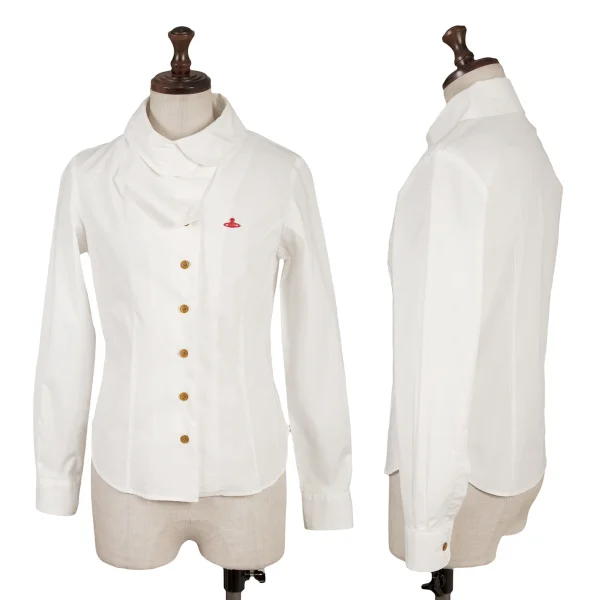 Vivienne Westwood Red Label Orb Embroidery Drape Shirt White 1 K-160197_001