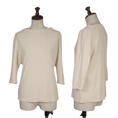 DRIES VAN NOTEN Silk Wool Dolman Sleeve Rib Knit Top