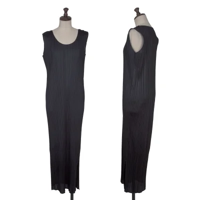 ISSEY MIYAKE Pleats Side Slit Sleeveless Dress