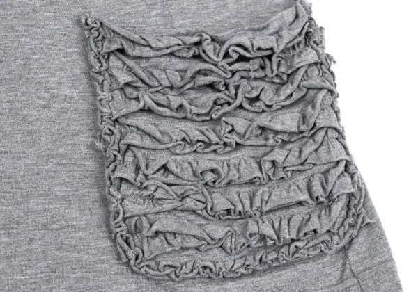 トリココムデギャルソンtricot COMME des GARCONS コットンフリルポケットTシャツ グレーM K-160218_006