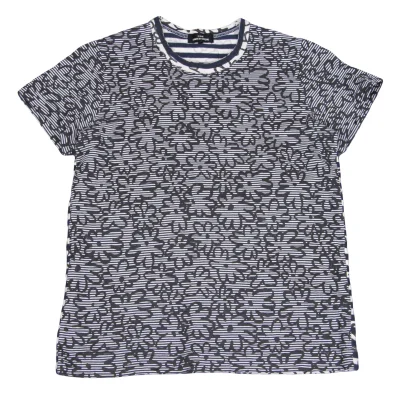 tricot COMME des GARCONS Cotton Floral Print Striped T-shirt