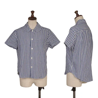tricot COMME des GARCONS Gingham Check Round Collar Short Sleeve Shirt