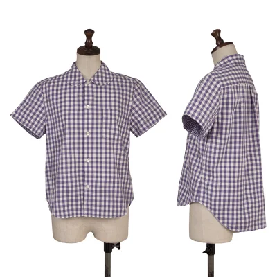 tricot COMME des GARCONS Gingham Check Round Collar Short Sleeve Shirt
