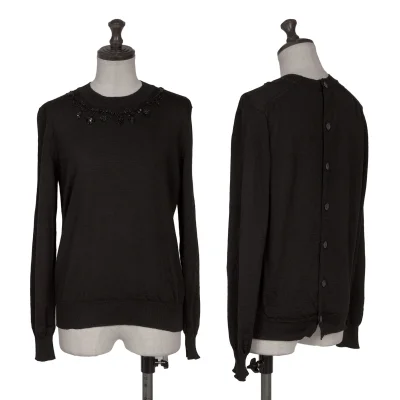 tricot COMME des GARCONS Beaded Back Open Wool Knit