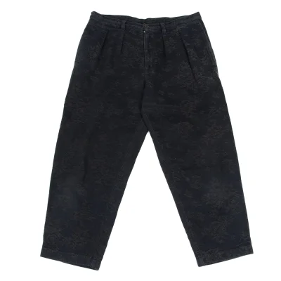 tricot COMME des GARCONS Dyed Cotton Floral Jacquard Tuck Pants