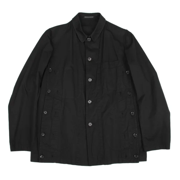 Yohji Yamamoto POUR HOMME Dyed Side Button Design Jacket Black 2 K-160238_001