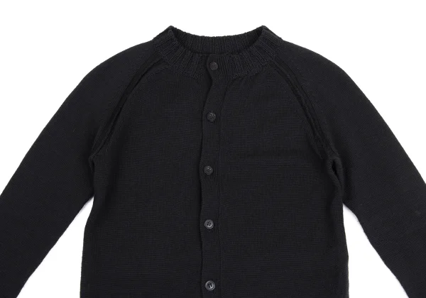 Yohji Yamamoto NOIR Wool Crew Neck Knit Cardigan K-160239_003