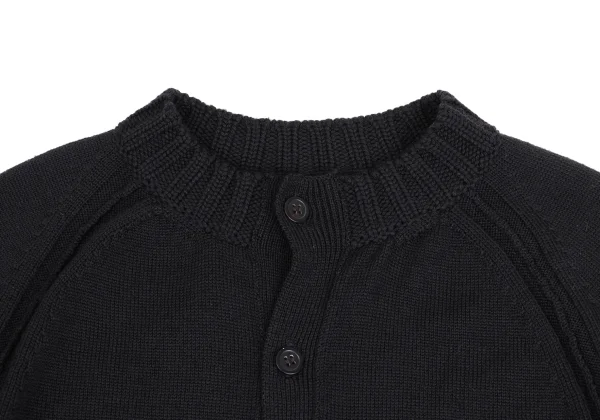 Yohji Yamamoto NOIR Wool Crew Neck Knit Cardigan K-160239_004