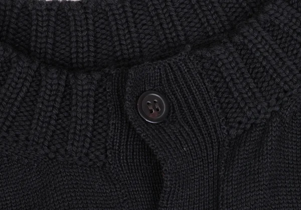 Yohji Yamamoto NOIR Wool Crew Neck Knit Cardigan K-160239_005