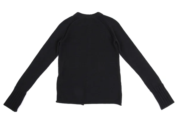 Yohji Yamamoto NOIR Wool Crew Neck Knit Cardigan K-160239_010
