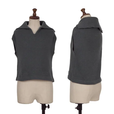 Yohji Yamamoto FEMME Wool Nylon Sailor Collar Sleeveless Knit