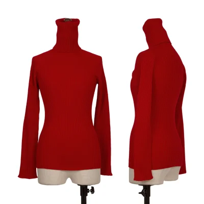 Yohji Yamamoto FEMME Wool Roll Neck Rib Knit Sweater