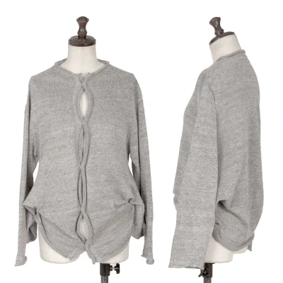 Yohji Yamamoto FEMME Linen Hem Deformation Knit Cardigan