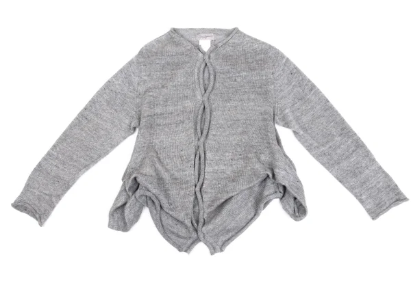 Yohji Yamamoto FEMME Linen Hem Deformation Knit Cardigan K-160244_002