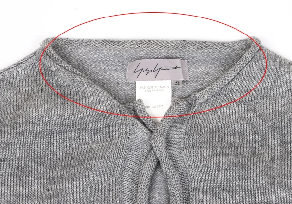 Yohji Yamamoto FEMME Linen Hem Deformation Knit Cardigan K-160244_003
