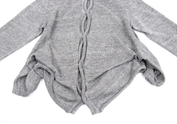 Yohji Yamamoto FEMME Linen Hem Deformation Knit Cardigan K-160244_009
