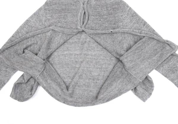 Yohji Yamamoto FEMME Linen Hem Deformation Knit Cardigan K-160244_011