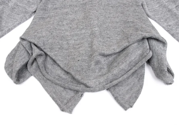 Yohji Yamamoto FEMME Linen Hem Deformation Knit Cardigan K-160244_014