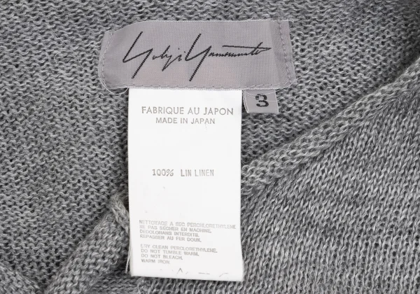 Yohji Yamamoto FEMME Linen Hem Deformation Knit Cardigan K-160244_017
