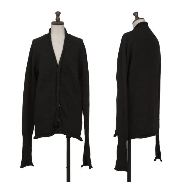 Yohji Yamamoto FEMME Wool Knit Cardigan Black 2 K-160245_001