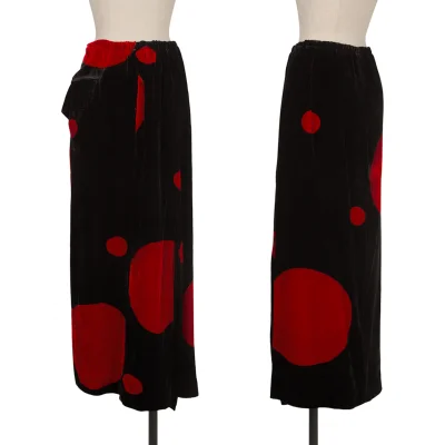 Yohji Yamamoto FEMME Pocket Design Dot Velour Skirt