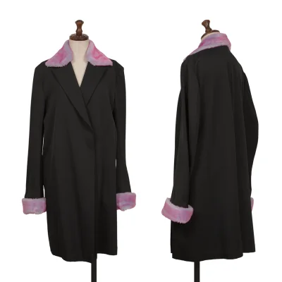 Yohji Yamamoto FEMME Detachable Fur Wool Long Jacket