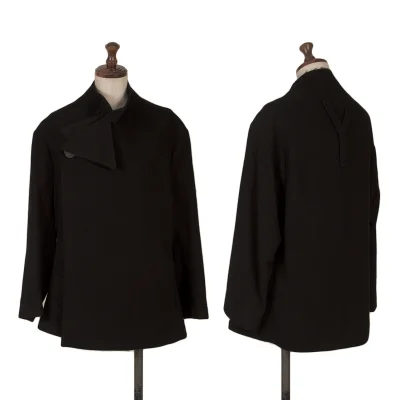 Yohji Yamamoto FEMME Wool Nylon Cut Off Lapel Jacket
