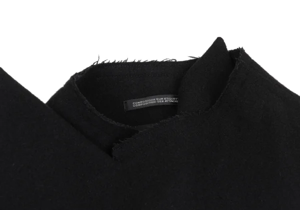 Yohji Yamamoto FEMME Wool Nylon Cut Off Lapel Jacket K-160265_005
