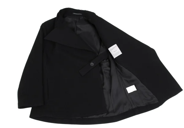 Yohji Yamamoto FEMME Wool Nylon Cut Off Lapel Jacket K-160265_011