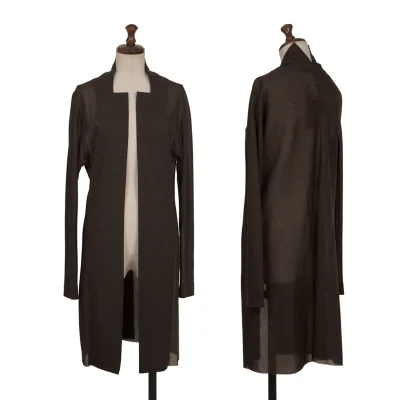 Yohji Yamamoto FEMME No Collar See-through Wool Long Jacket