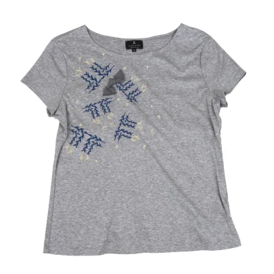 LANVIN Tape Ribbon Embroidery Design T-shirt