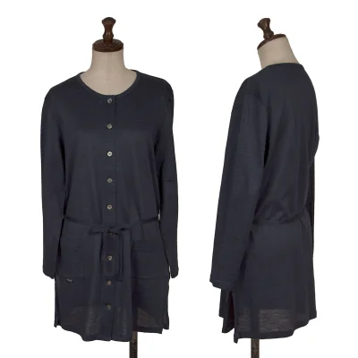 Mademoiselle NON NON Linen Waist Cord Cardigan