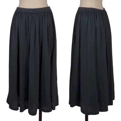 Mademoiselle NON NON Ramie Waist Gathered Flare Skirt