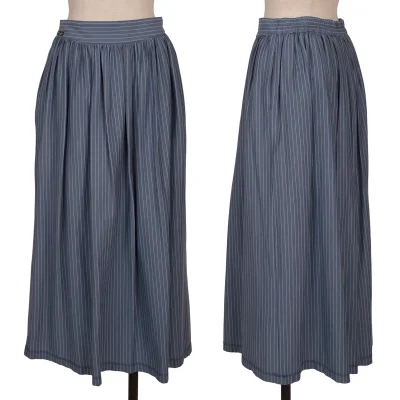 Mademoiselle NON NON Cotton Poly Waist Gather Striped Skirt