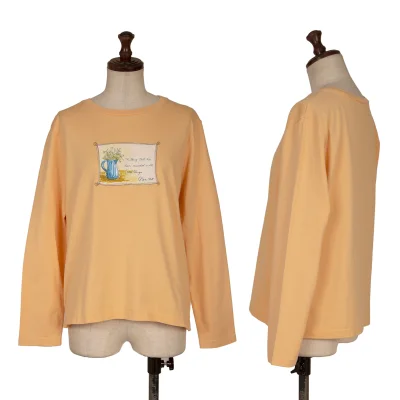 NON NO Flower Vase Message Patch T Shirt
