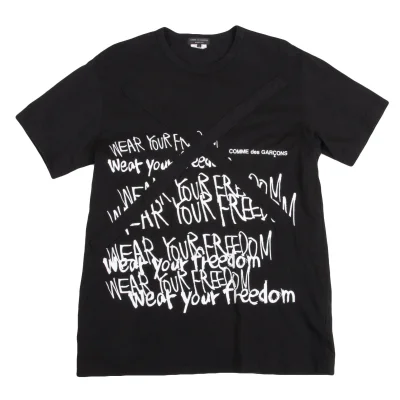 COMME des GARCONS HOMME PLUS Cross Patch Poem Printed T Shirt